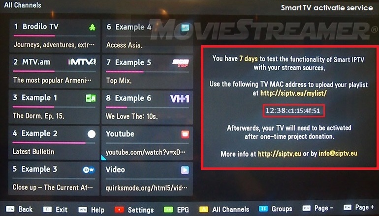 Após a instalação, pegue o endereço MAC da sua TV, conforme a imagem abaixo.